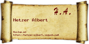 Hetzer Albert névjegykártya