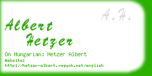 albert hetzer business card